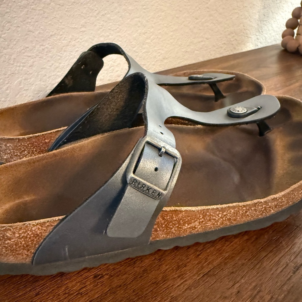 Birkenstocks Gray and Brown Sandals - Picture 2 of 4
